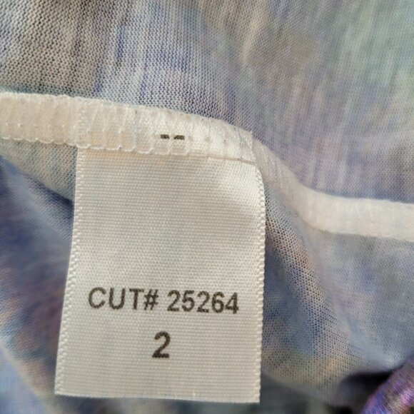 Chicos Top Womens size Large 12 Multicolor Abstract 3/4 Dolman Sleeve Art 2 Wear - Picture 5 of 9